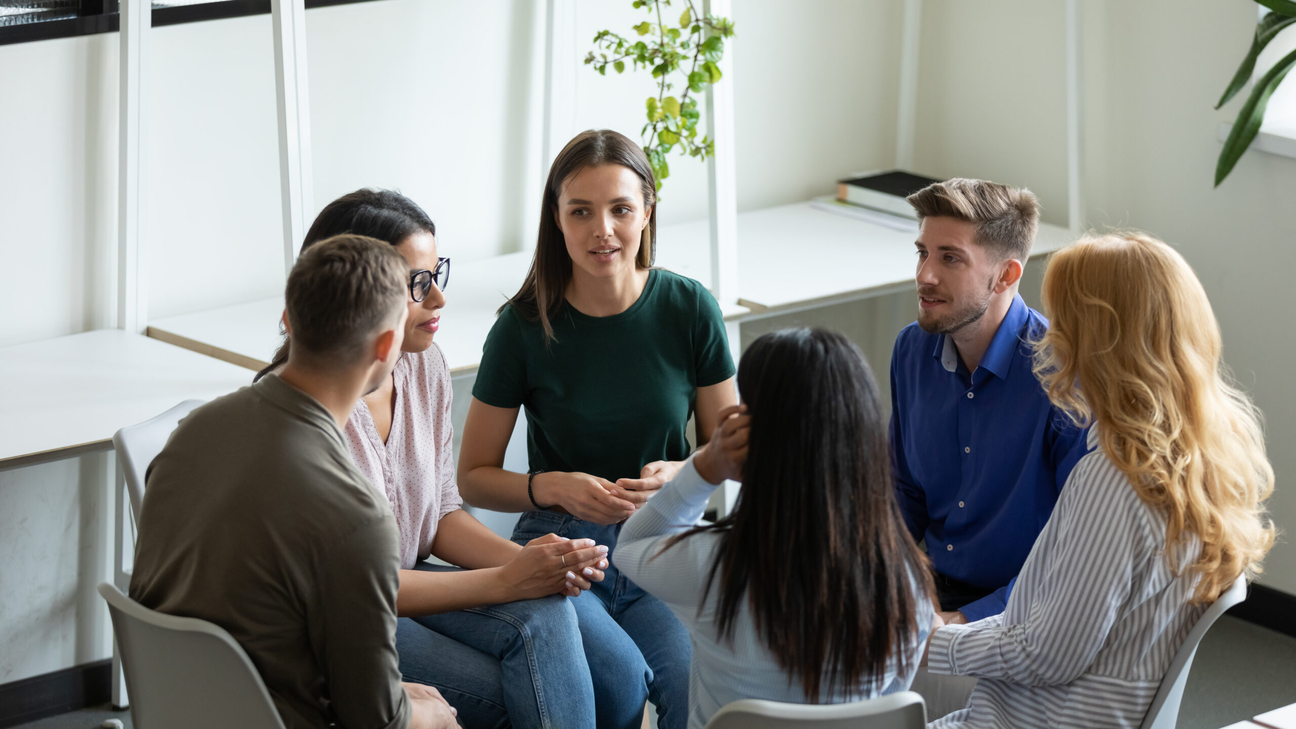 Diverse,Millennial,Team,Discussing,Mental,Health,Problems,On,Group,Therapy