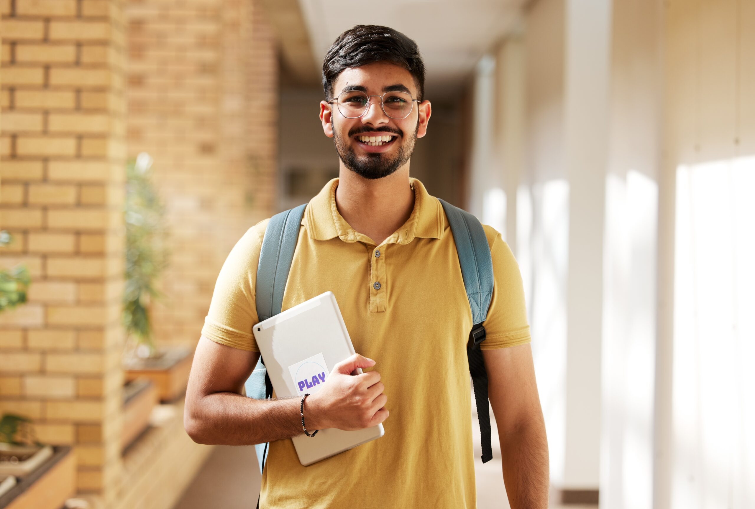 Face,Portrait,,Student,And,Man,In,University,Ready,For,Back